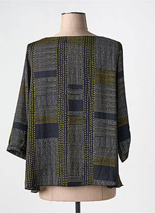 Blouse imprimé fantaisie manches 3/4 noir LA FEE MARABOUTEE femme