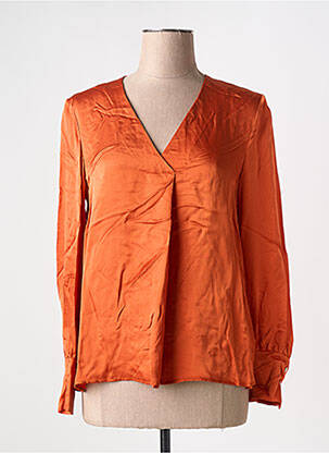 Blouse poignets boutonnés avec fente manches longues orange PENNYBLACK femme