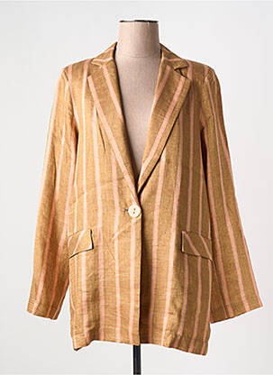 Blazer finition intérieure biaisée marron LA FEE MARABOUTEE femme