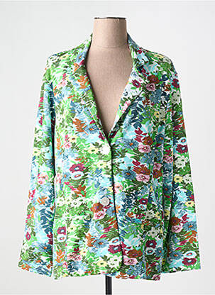 Blazer finition intérieure biaisée vert AGATHE & LOUISE femme