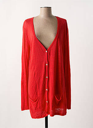 Gilet manches longues fermeture boutonnée sur le devant rouge LA FEE MARABOUTEE femme