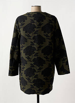 Manteau long fermeture pressionnée sans capuche vert LA FEE MARABOUTEE femme