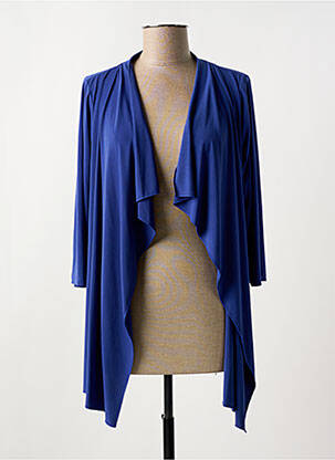 Gilet manches longues col v bleu EDAS femme