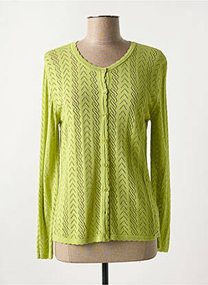 Gilet manches longues col rond vert DANEVA femme