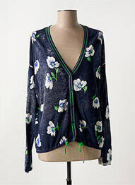 Gilet manches longues fermeture boutonnée sur le devant bleu OUI femme