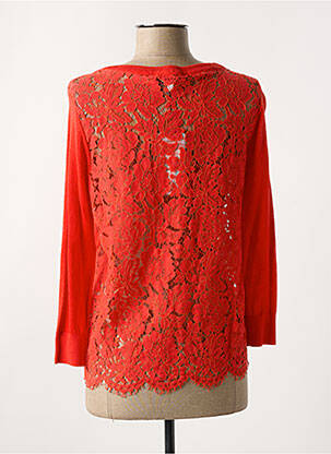 Gilet manches longues fermeture boutonnée sur le devant rouge JUS D'ORANGE femme