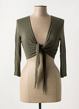 Gilet manches longues stretch vert LA FEE MARABOUTEE femme