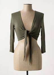 Gilet manches longues stretch vert LA FEE MARABOUTEE femme