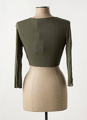 Gilet manches longues stretch vert LA FEE MARABOUTEE femme