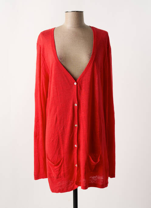 Gilet manches longues rouge LA FEE MARABOUTEE pour femme