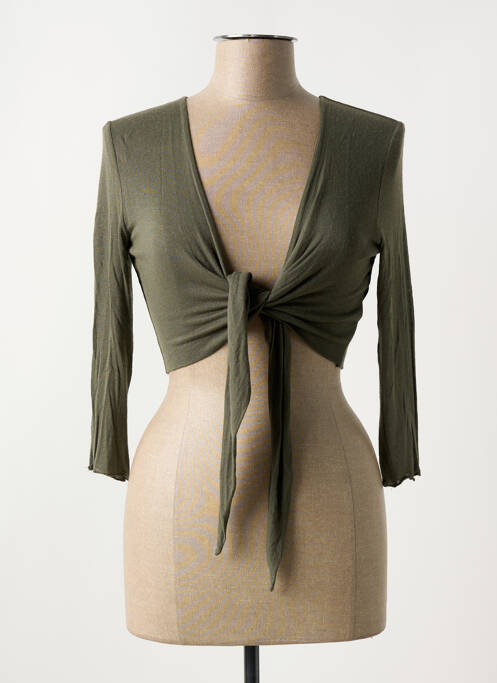 Gilet manches longues vert LA FEE MARABOUTEE pour femme