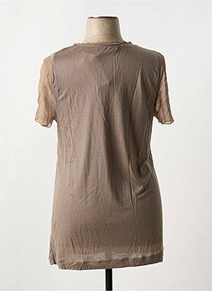 Tunique manches courtes coupe cintrée marron MYBC femme