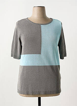 Pull coupe cintrée manches courtes bleu RABE femme