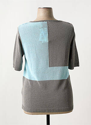 Pull coupe cintrée manches courtes bleu RABE femme