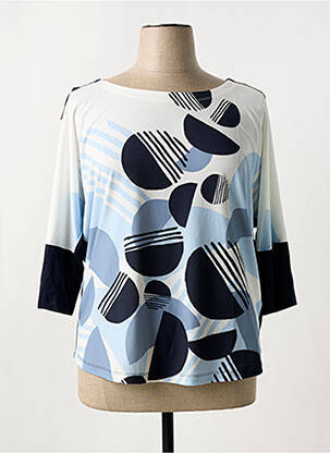 T-shirt manches 3/4 manches 3/4 bleu SAMOON femme