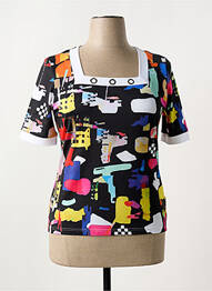 T-shirt imprimé fantaisie manches courtes noir OLIVIER PHILIPS femme