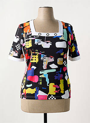 T-shirt imprimé fantaisie manches courtes noir OLIVIER PHILIPS femme
