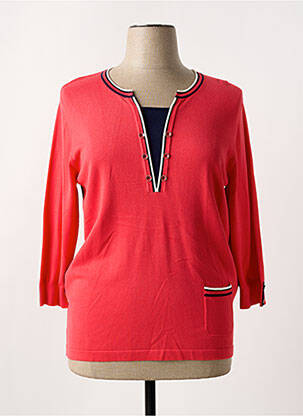 Pull coupe cintrée manches 3/4 rouge RABE femme