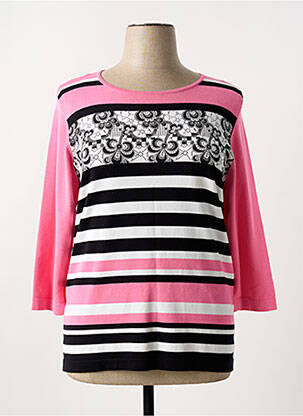 Pull coupe cintrée manches 3/4 rose RABE femme