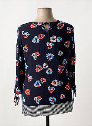 Blouse tissage popeline manches 3/4 bleu GERRY WEBER femme