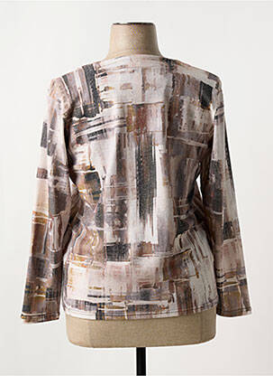 Pull coupe cintrée manches longues marron GEVANA femme