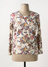 Pull coupe cintrée manches longues beige GEVANA femme