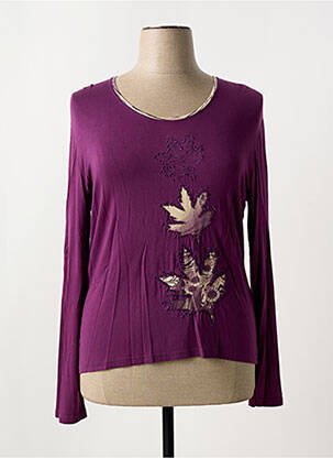 T-shirt manches longues manches longues violet PRUNELLE femme