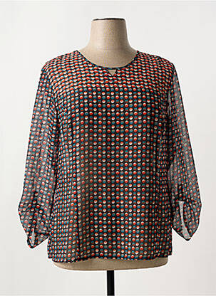 Blouse col rond manches 3/4 noir GEVANA femme