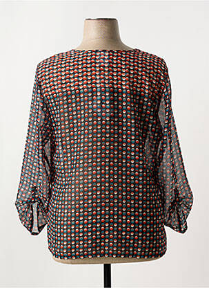Blouse légère et transparente manches 3/4 noir GEVANA femme