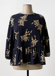 Blouse imprimé fleurs manches 3/4 noir LA FEE MARABOUTEE femme