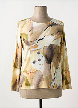 Pull coupe cintrée manches longues beige GEVANA femme
