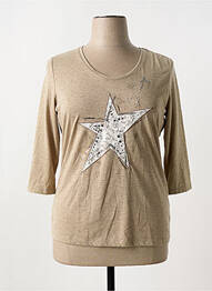T-shirt stretch manches 3/4 marron BETTY BARCLAY femme