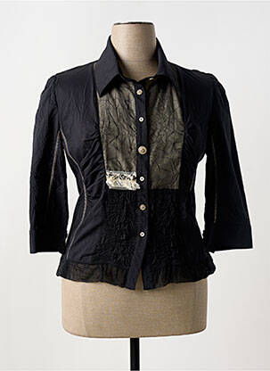 Chemisier coupe cintrée manches 3/4 noir COCO MENTHE femme