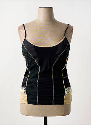Top coupe cintrée fines bretelles noir COCO MENTHE femme