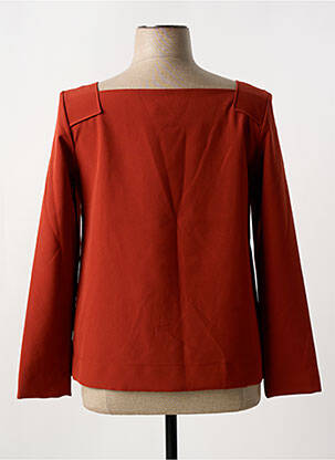 Top col carré manches longues orange COP COPINE femme
