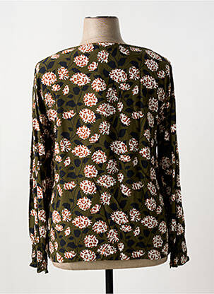 Blouse tissage popeline manches longues vert SIGNE NATURE femme