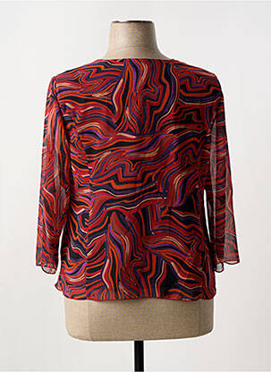 Blouse légère et transparente manches 3/4 orange GEVANA femme
