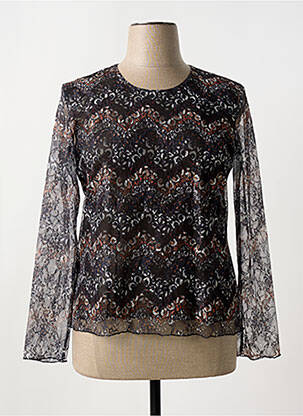 Top coupe cintrée manches longues noir GEVANA femme