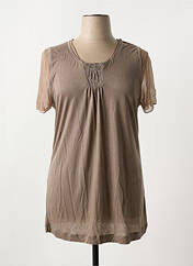 Tunique manches courtes marron MYBC pour femme seconde vue