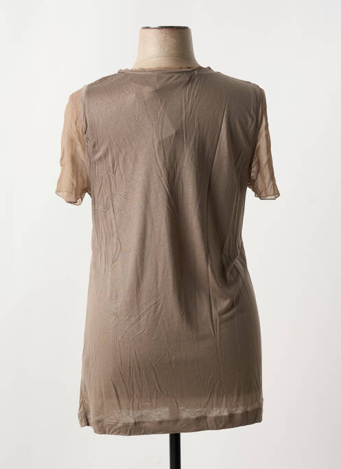 Tunique manches courtes marron MYBC pour femme