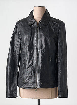 Veste en cuir coupe cintrée noir OAKWOOD femme