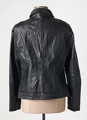 Veste en cuir coupe cintrée noir OAKWOOD femme