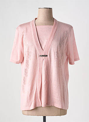 T-shirt coupe droite manches courtes rose I.ODENA femme