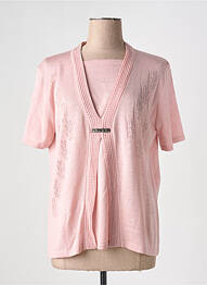 T-shirt coupe droite manches courtes rose I.ODENA femme