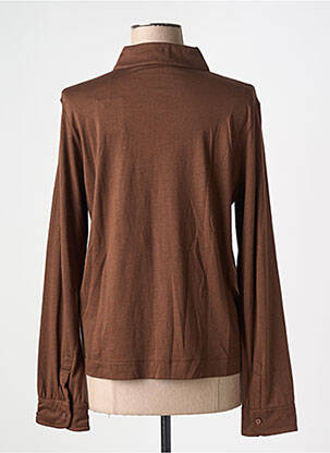 Chemisier coupe cintrée manches longues marron MAJESTIC FILATURES femme