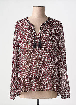 Blouse imprimé fleurs manches longues rouge TAIFUN femme