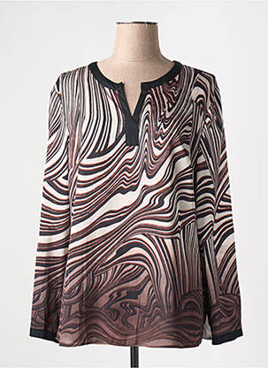 Blouse imprimé fantaisie manches longues marron GERRY WEBER femme