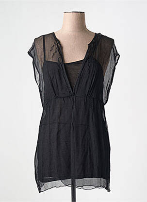 Top manches courtes manches courtes noir LAUREN VIDAL femme