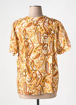 Blouse manches courtes manches courtes orange LA FEE MARABOUTEE femme