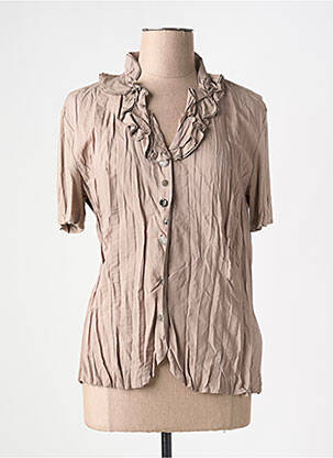 Chemisier coupe cintrée manches courtes beige GERRY WEBER femme